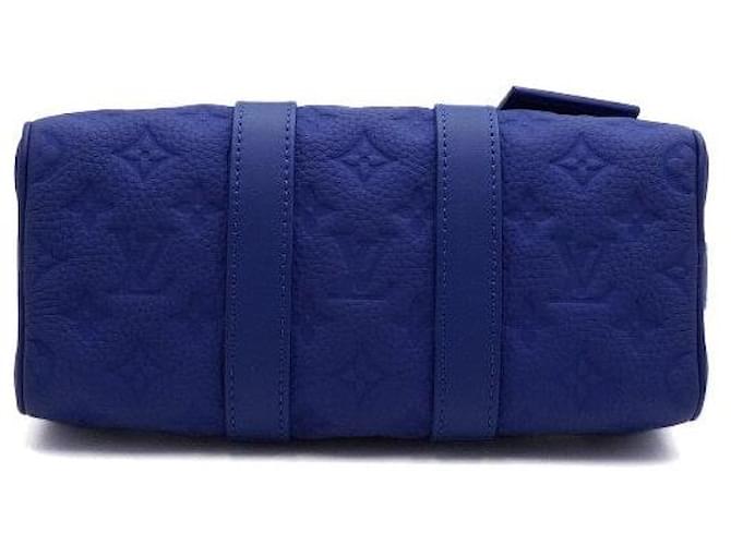 Louis Vuitton Borsa a tracolla e Tote Bag Keepall in Taurillon Monogram Blu - vista 7