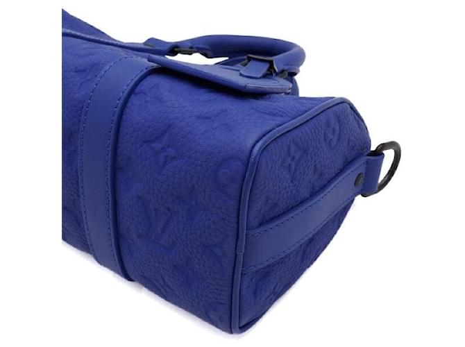 Louis Vuitton Borsa a tracolla e Tote Bag Keepall in Taurillon Monogram Blu - vista 8