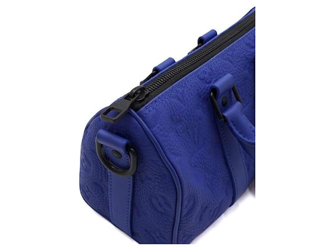 Louis Vuitton Borsa a tracolla e Tote Bag Keepall in Taurillon Monogram Blu - vista 9