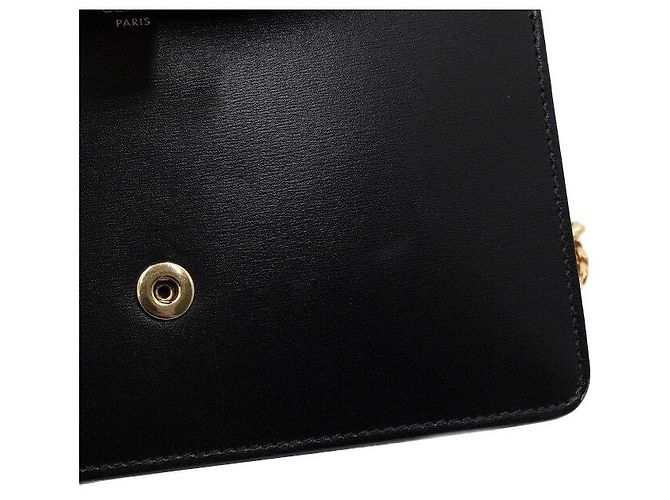 Céline Borsa a tracolla Triofee Margot in pelle di vitello nera lucida con catena dorata Nero - vista 8