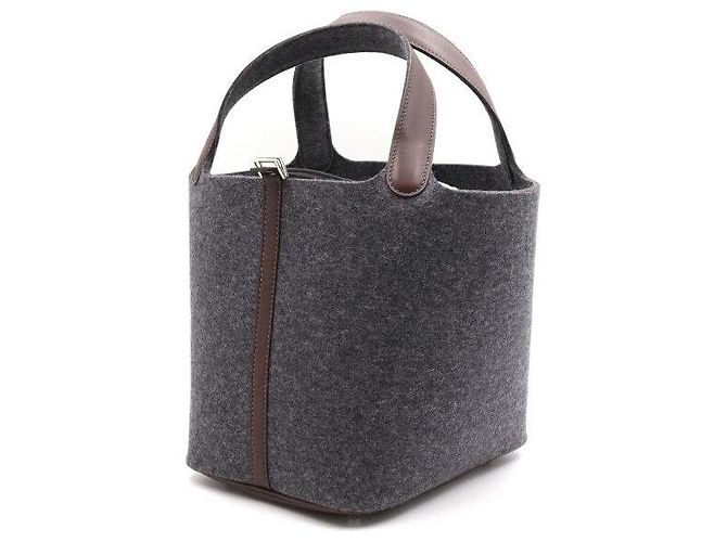 Hermès Lock Picotin Felt Bo Swift Grismon Havana Tote and Shoulder Bag Multiple colors - view 2