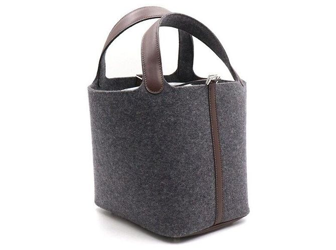 Hermès Lock Picotin Felt Bo Swift Grismon Havana Tote and Shoulder Bag Multiple colors - view 3