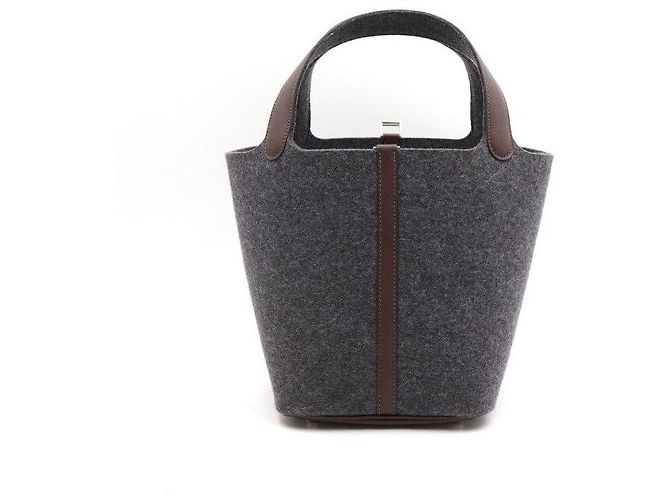Hermès Lock Picotin Felt Bo Swift Grismon Havana Tote and Shoulder Bag Multiple colors - view 4