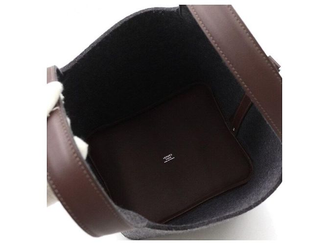 Hermès Lock Picotin Felt Bo Swift Grismon Havana Tote and Shoulder Bag Multiple colors - view 6