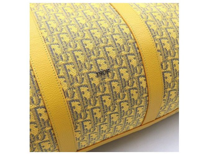 Dior Borsa Duffle Lingot in jacquard Oblique giallo - vista 10