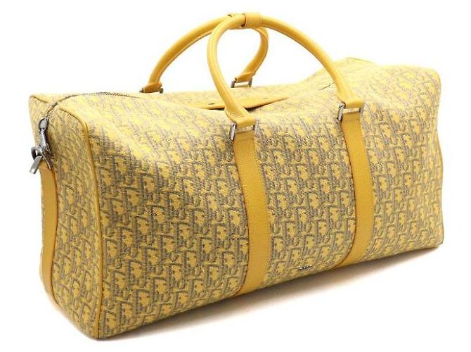 Dior Borsa Duffle Lingot in jacquard Oblique giallo - vista 3
