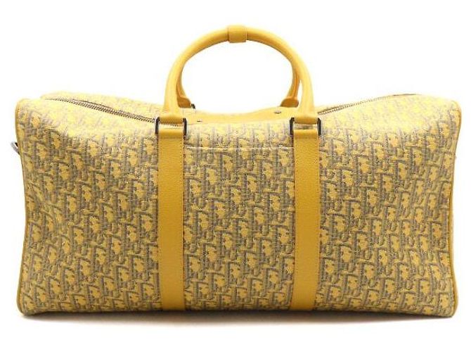 Dior Borsa Duffle Lingot in jacquard Oblique giallo - vista 4