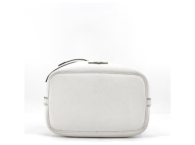 Prada Bolso Bucket Saffiano con logotipo de triángulo Blanco - vista 6