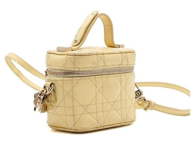 Dior Micro borsa a tracolla e borsa a tracolla in vernice giallo cannage - vista 3