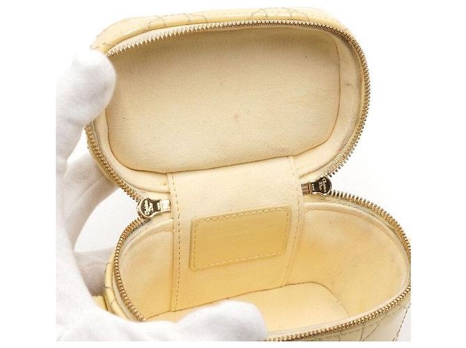 Dior Micro borsa a tracolla e borsa a tracolla in vernice giallo cannage - vista 6