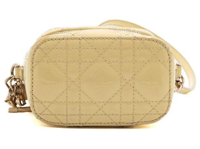 Dior Micro borsa a tracolla e borsa a tracolla in vernice giallo cannage - vista 7