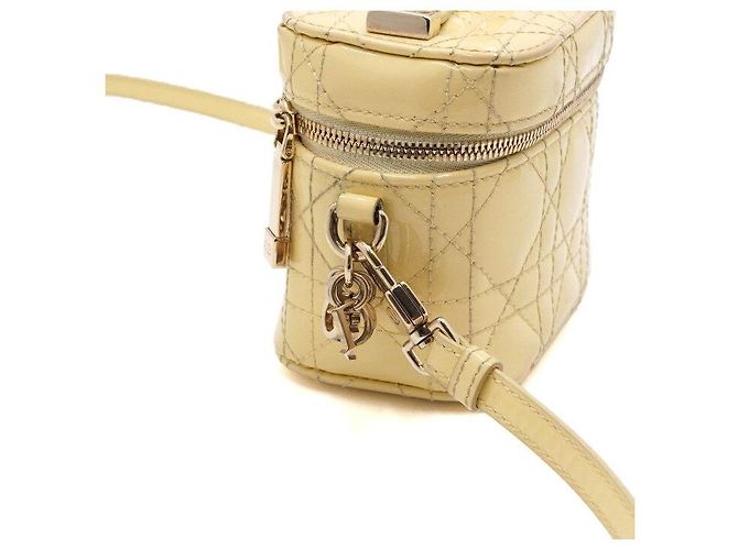 Dior Micro borsa a tracolla e borsa a tracolla in vernice giallo cannage - vista 8