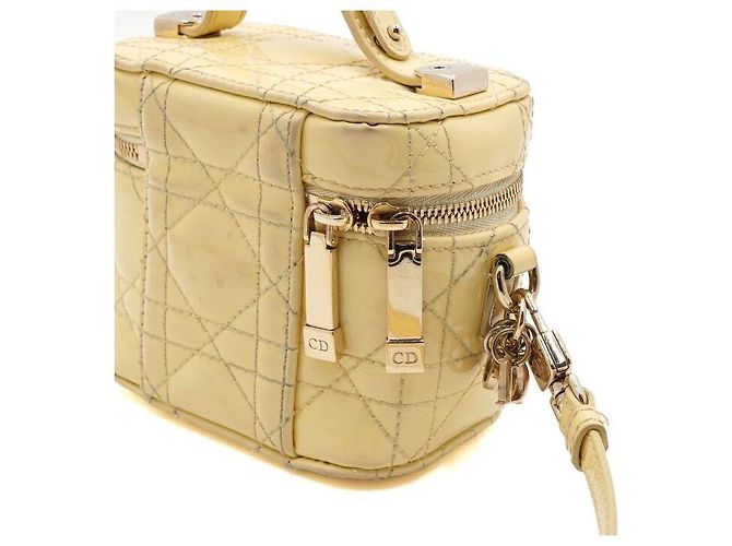 Dior Micro borsa a tracolla e borsa a tracolla in vernice giallo cannage - vista 9