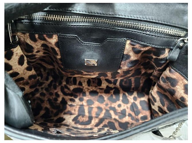 Dolce & Gabbana Dolce and Gabbana Python/Iguana Embossed Leather Large Miss Sicily Top Handle Bag Black - view 10