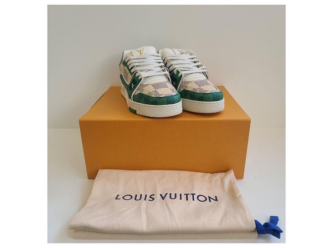 Louis Vuitton Trainer Damier in pelle verde non utilizzato - vista 10