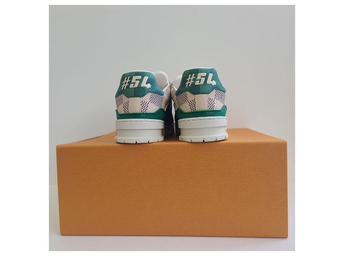Louis Vuitton Trainer Damier in pelle verde non utilizzato - vista 7