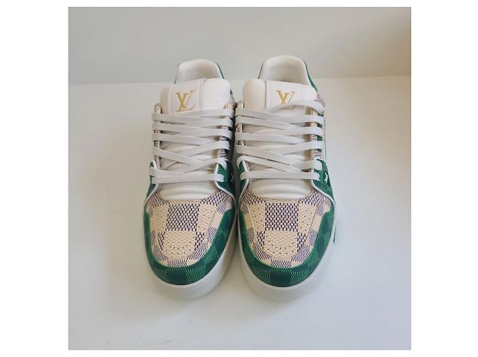 Louis Vuitton Trainer Damier in pelle verde non utilizzato - vista 8