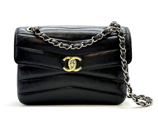 Chanel Chevron Classic Mini Tasche Schwarz - Ansicht 5
