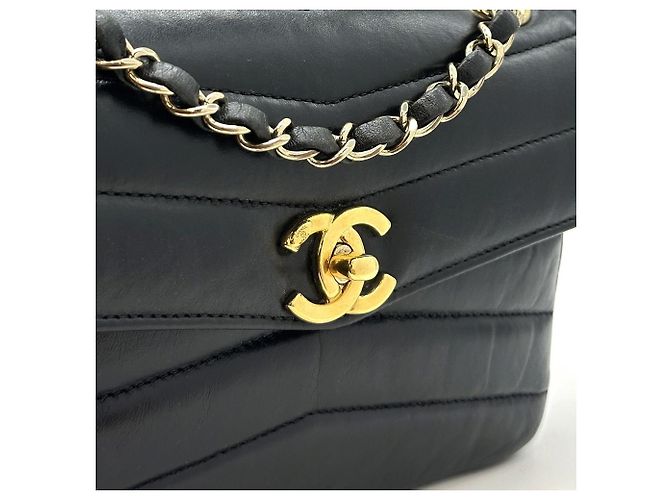Chanel Chevron Classic Mini Tasche Schwarz - Ansicht 7