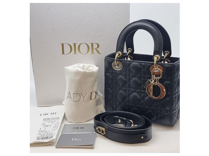 Dior Lady Lammfell-Tote-Bag Schwarz - Ansicht 12
