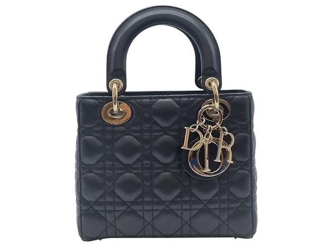 Dior Lady Lammfell-Tote-Bag Schwarz - Ansicht 5