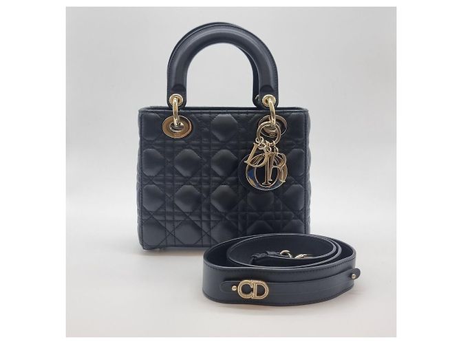 Dior Lady Lammfell-Tote-Bag Schwarz - Ansicht 7