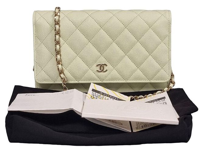 Chanel Borsa a tracolla WOC Caviar Classic Versione con chip interno Bianco - vista 9