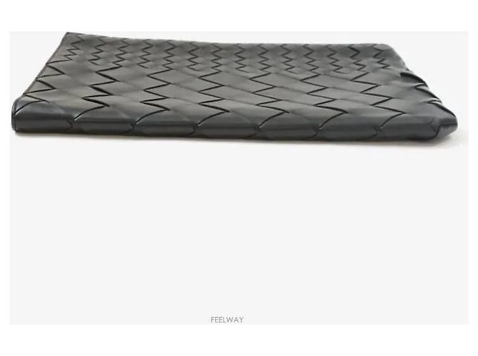 Bottega Veneta Multiple Pattern Woven Clutch Large Black - view 4