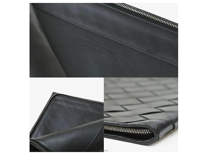 Bottega Veneta Multiple Pattern Woven Clutch Large Black - view 7