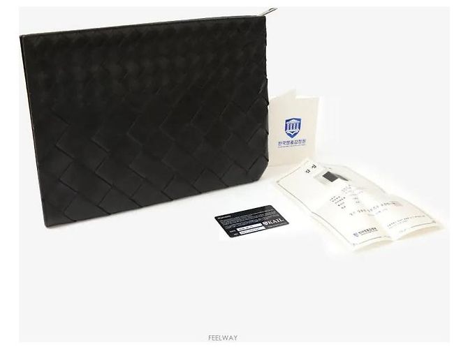 Bottega Veneta Multiple Pattern Woven Clutch Large Black - view 8
