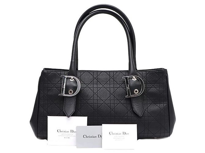 Dior Sac Tote e Bolsa de Ombro com Fivela Cannage Preto - vista 10