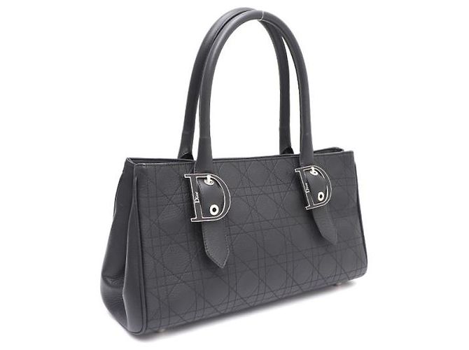 Dior Sac Tote e Bolsa de Ombro com Fivela Cannage Preto - vista 12