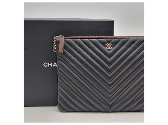 Chanel Clutch Chevron Black Nero - vista 12