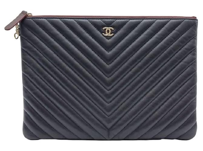 Chanel Clutch Chevron Black Nero - vista 5