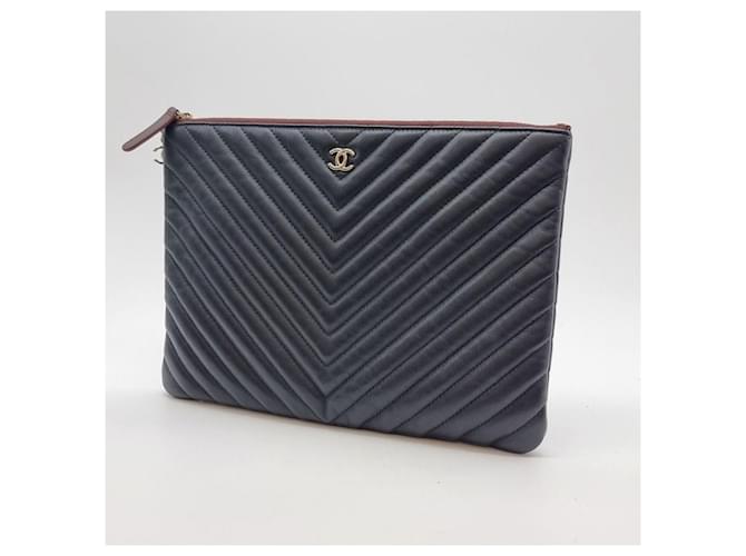 Chanel Clutch Chevron Black Nero - vista 6
