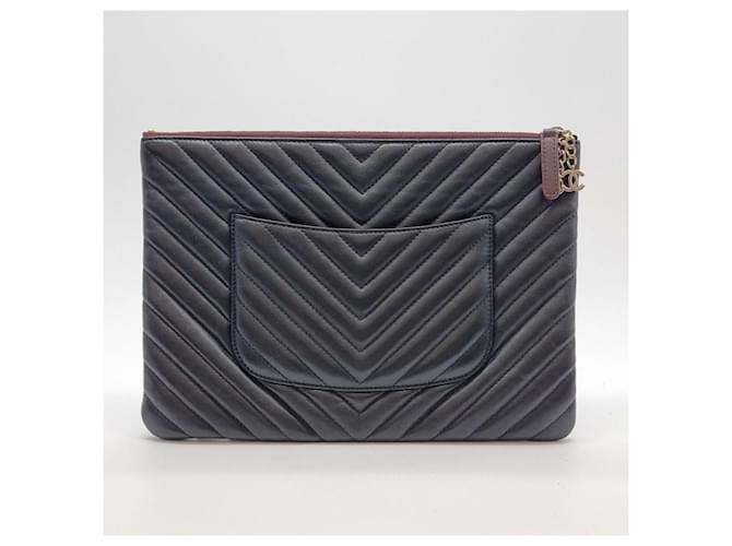 Chanel Clutch Chevron Black Nero - vista 9