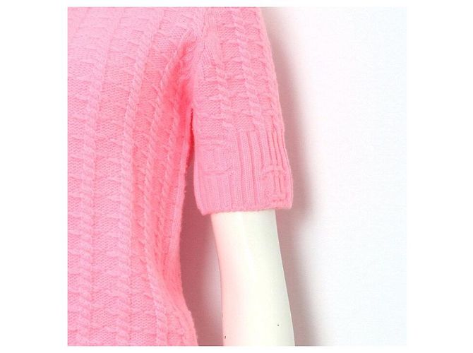 Chanel Strickware für Damen aus Kaschmir-Mischung mit CC-Logo-Knopf Pink - Ansicht 3