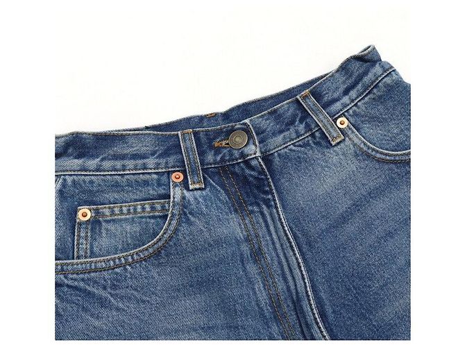 Gucci Short de denim eco con parche de oso para mujer Azul - vista 5