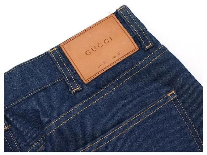 Gucci Pantalones vaqueros rectos de algodón azul para mujer - vista 10