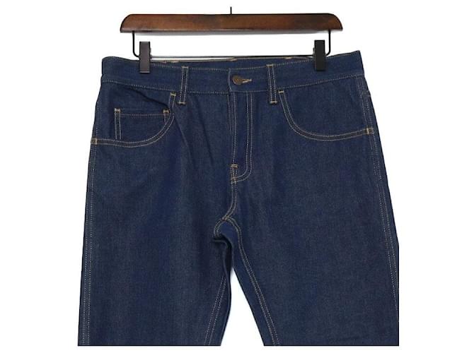 Gucci Pantalones vaqueros rectos de algodón azul para mujer - vista 2