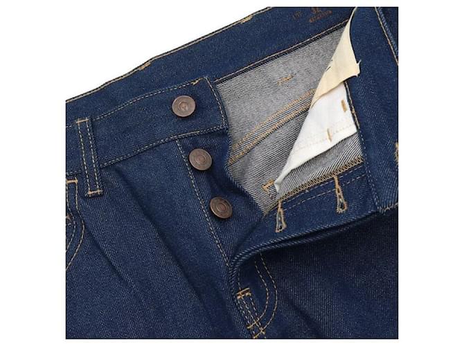 Gucci Pantalones vaqueros rectos de algodón azul para mujer - vista 6