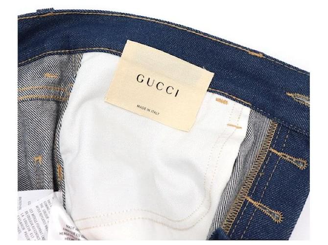 Gucci Pantalones vaqueros rectos de algodón azul para mujer - vista 8