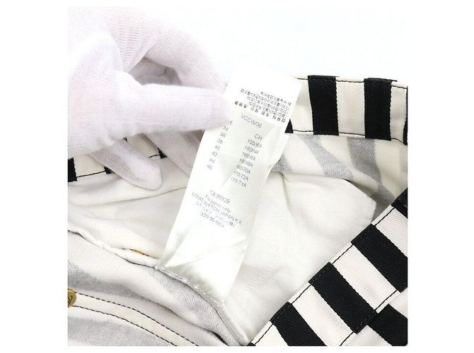 Louis Vuitton Pantalones slim de denim con rayas blancas y negras para mujer Blanco - vista 6