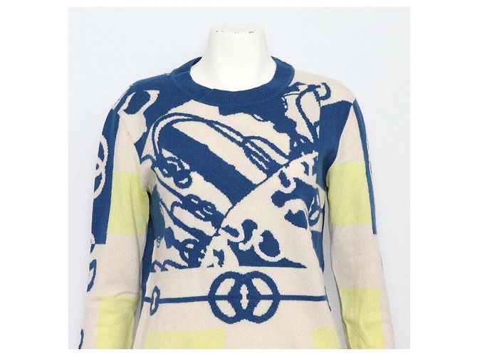 Hermès Maglia a girocollo in cashmere blu da donna - vista 2