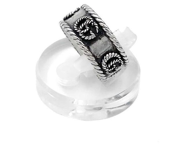 Gucci Doppio anello intrecciato argento - vista 2