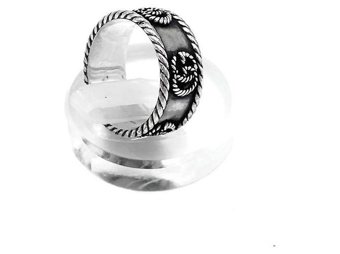 Gucci Doppio anello intrecciato argento - vista 3