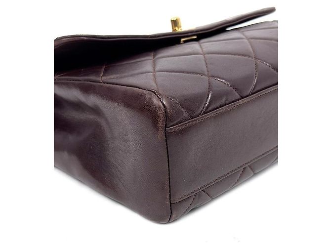 Chanel Borsa a tracolla con patta trapuntata marrone - vista 5