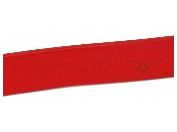 Bottega Veneta Triangle Red Leather Silver Belt - view 5