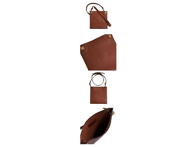 Valentino Borsa a tracolla Rockstud Marrone - vista 2
