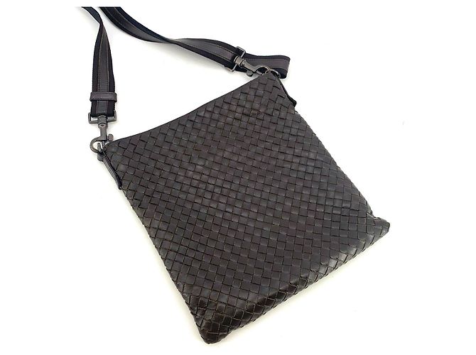 Bottega Veneta Borsa Messenger Intrecciato Crossbody Marrone - vista 2